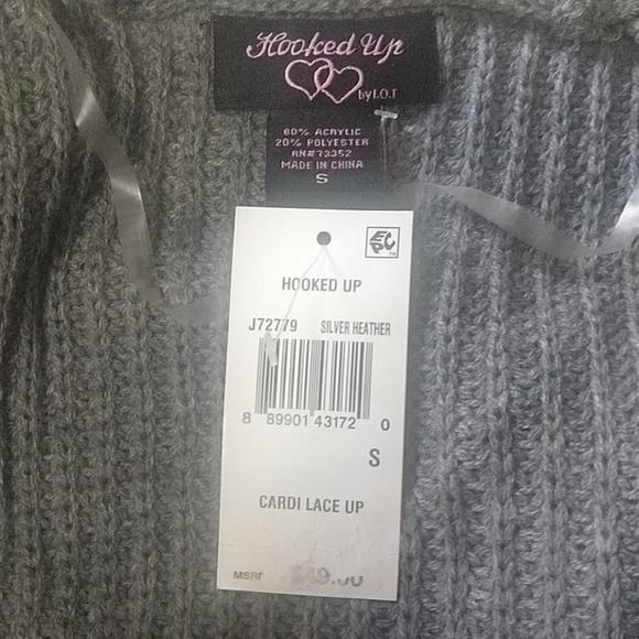Hooked Up but I.O.T. Long Knit Cardigan Lace Up S - Picture 4 of 8